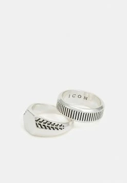 Best deal ⭐ Icon Brand AMPLIFIED TREAD 2 PACK - Ring - Silver-coloured 🥰 -Icon Brand 033667e345854638b7666b83ff6a54d0