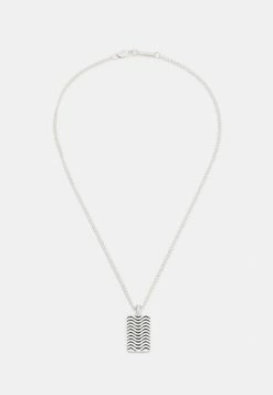Cheap 😀 Icon Brand BEACH WAVE TAG NECKLACE - Necklace - Silver-coloured 🌟