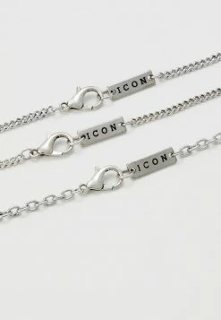 New 😀 Icon Brand MULTIROW CROSS AND BAR NECKLACE 3 PACK - Necklace - Silver-coloured ✔️ -Icon Brand 04181fbc0eeb48348272ad6bbebd34a0