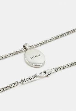Discount 🌟 Icon Brand CARAZON OVAL PENDANT NECKLACE - Necklace - Silver-coloured 👍 -Icon Brand 05c26f6879b3455e924a6a3bbae9bd52