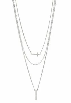 New 😀 Icon Brand MULTIROW CROSS AND BAR NECKLACE 3 PACK - Necklace - Silver-coloured ✔️ -Icon Brand 05dbd1b23d4446cdb80df5dea2d83f2d