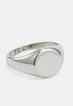 Budget 😍 Icon Brand ROUND SIGNET - Ring - Silver-coloured 🥰 -Icon Brand 08e442b97e6544fbbe801d9771dec575
