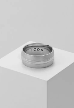Brand new 👏 Icon Brand TRAIT BAND RING - Ring - Silver-coloured 🎉