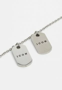 Hot Sale 💯 Icon Brand DOUBLE 🦮 DOG TAG - Necklace - Silver-coloured 🤩 -Icon Brand 1070ba83a3bb4370bc31c59bb6f18c36