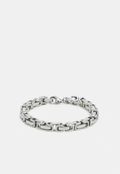 Budget 🔔 Icon Brand CHUNKY RECTANGLE LINK BRACELET - Bracelet - Silver-coloured 🧨