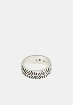 New 😉 Icon Brand DECO NUANCE ENGRAVED BAND - Ring - Silver-coloured ⌛