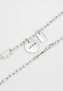 Budget 😉 Icon Brand CARAZON PRESTINE DOUBLE PENDANT - Necklace - Silver-coloured 😉 -Icon Brand 28b5c33122a94e06ad9ca4d17c735e3a