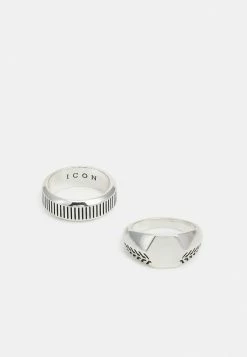 Best deal ⭐ Icon Brand AMPLIFIED TREAD 2 PACK - Ring - Silver-coloured 🥰