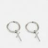 Cheap 🌟 Icon Brand CROSS PENDANT HOOP - Earrings - Silver-coloured 🎉