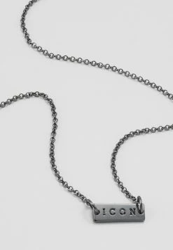 Cheap 🎁 Icon Brand PINSTRIPE NECKLACE - Necklace - Gunmetal 🔔 -Icon Brand 63ca3493336346138f0b6afa11cb9921