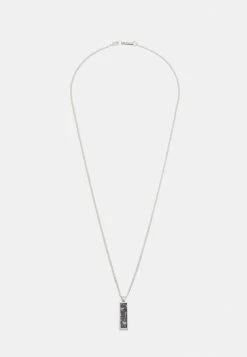 Buy 👏 Icon Brand DESERT COMRADE MARBLED RECTANGLE NECKLACE - Necklace - Silver-coloured 🎁