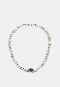 Coupon 🔔 Icon Brand CARAZON OVAL CHAIN NECKLACE - Necklace - Silver-coloured 😍