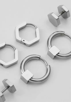 Deals 🛒 Icon Brand CONVEYOR EARRING SET - Earrings - Silver-coloured ✨ -Icon Brand 7092be54bb9b42b79669db8dd9bb2b92