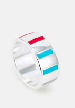 Promo 😍 Icon Brand VAR CITY SLACKERS RECTANGLE STRIPE BAND - Ring - Silver-coloured 💯 -Icon Brand 768f3bad01f94862b5b9767ff6906a82