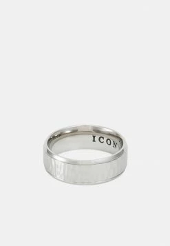 New 🥰 Icon Brand 🔨 HAMMERED BAND - Ring - Silver-coloured 😉