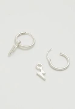 Top 10 ✔️ Icon Brand LIGHTNING HOOP EARRINGS - Earrings - Silver-coloured 🎁 -Icon Brand 852ffcfe8bae431095e13c611cd2dff9