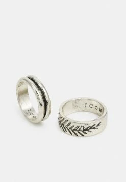 Deals 🧨 Icon Brand CARAZON GARDEN 2 PACK - Ring - Silver-coloured 💯 -Icon Brand 8fe772197b5b42dfa2306727ae1f3099