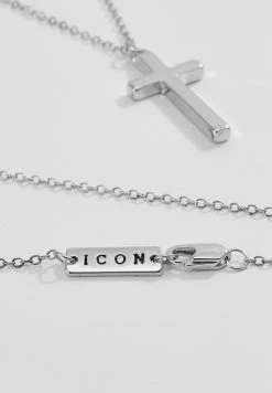 Cheap 🔥 Icon Brand CROSS TOWN NECKLACE - Necklace - Silver-coloured 🤩 -Icon Brand 9441f8de2596495589dc7d88d827b166