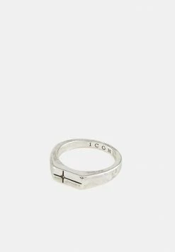 Discount 🔥 Icon Brand RECTANGLE CROSS - Ring - Silver-coloured 🎁
