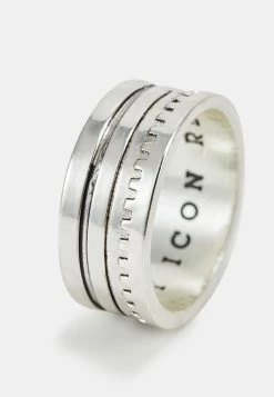 New 😉 Icon Brand COG DETAIL BAND - Ring - Silver-coloured 😀 -Icon Brand 9f4009424e554ad489cbf1c4091b39a8