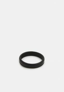 Top 10 🛒 Icon Brand ENGRAVED LINE BAND RING - Ring - Black 🤩