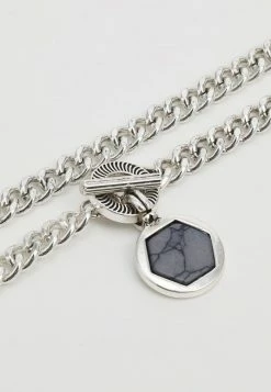 Cheap 👏 Icon Brand CARAZON PRESTINE CHUNKY HEXAGON - Necklace - Silver-coloured 👍 -Icon Brand a79d9a63d97d4b7baa6910c1496df068