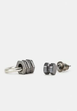 Hot Sale 👏 Icon Brand INDUSTRIAL BOLT HOOP AND STUD - Earrings - Silver-coloured 👏 -Icon Brand af9e8196a6ba4419ac76572c9ee29145