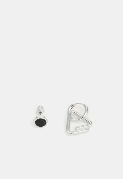 Budget 👍 Icon Brand COMPONENT HOOP AND STUD EARRING SET - Earrings - Silver-coloured 🌟