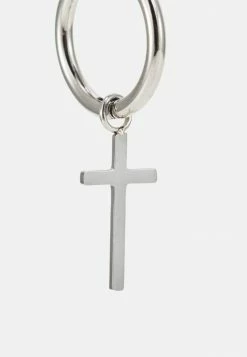 Cheap 🌟 Icon Brand CROSS PENDANT HOOP - Earrings - Silver-coloured 🎉 -Icon Brand c4cd78276bb9427ca6fa0592516a0543