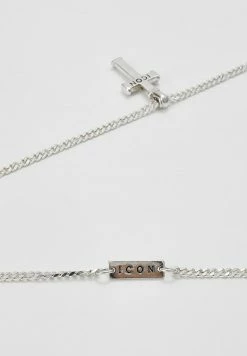 Brand new 👍 Icon Brand MINI CROSS TO BEAR - Necklace - Silver-coloured 🎁 -Icon Brand de08766761e546649119c583ec4d8e81