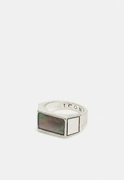 Budget 🔔 Icon Brand RECTANGLE SIGNET - Ring - Silver-coloured 😍