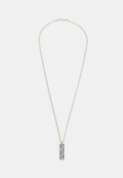 Buy 🥰 Icon Brand DECO NUANCE ENGRAVED BAR NECKLACE - Necklace - Silver-coloured 🛒