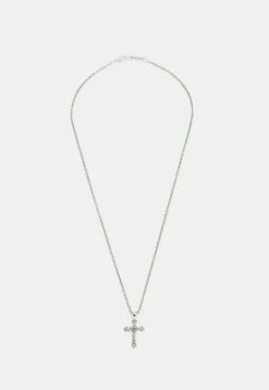 Cheap 🌟 Icon Brand CULTURE CLASH CROSS PENDANT NECKLACE - Necklace - Silver-coloured 😉