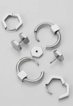 Deals 🛒 Icon Brand CONVEYOR EARRING SET - Earrings - Silver-coloured ✨ -Icon Brand f10870952ada4e4b836a9efe510ffdc9