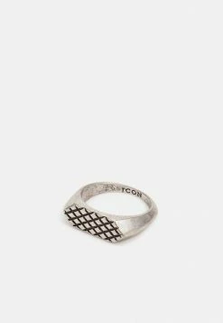 Best Sale 👍 Icon Brand BRUTALIST CUT CROSS - Ring - Silver-coloured 🌟