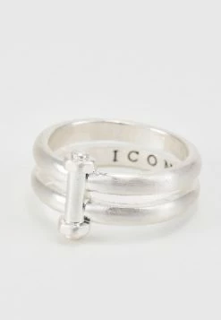 New 🔔 Icon Brand AMPLIFIED BOLT DOUBLE BAND - Ring - Silver-coloured 👍 -Icon Brand f552fe70ccbf4b2d91a49b803453067b