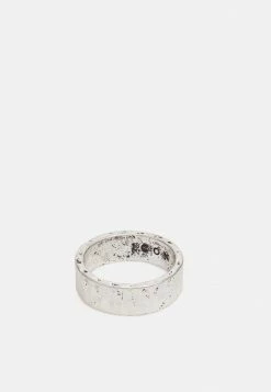 Top 10 🧨 Icon Brand BRUTALIST TEXTURED BAND - Ring - Silver-coloured 🎁